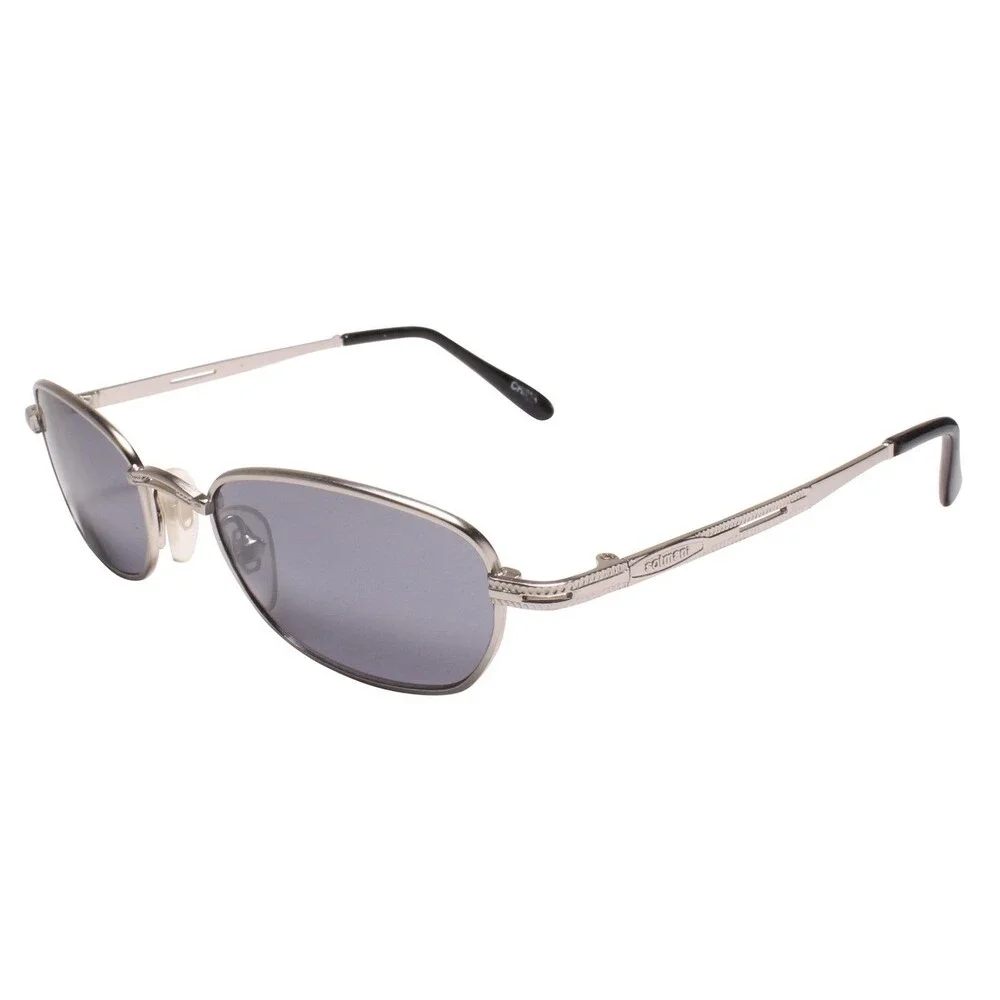 Deadstock 90s Vintage Eclectic Hippie Old School Silver Rectangle Sunglasses